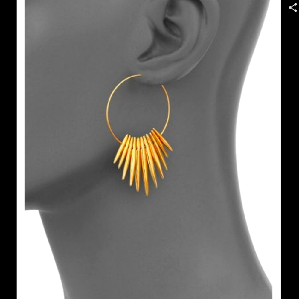 MICHAEL KORS Gold Tribal Spike Hoop Earrings